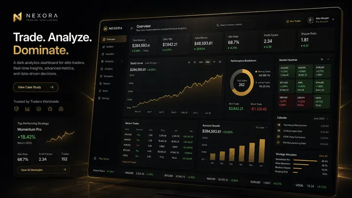 Performance Analytics Suite — Trading Dashboard Concept by SiteCoders