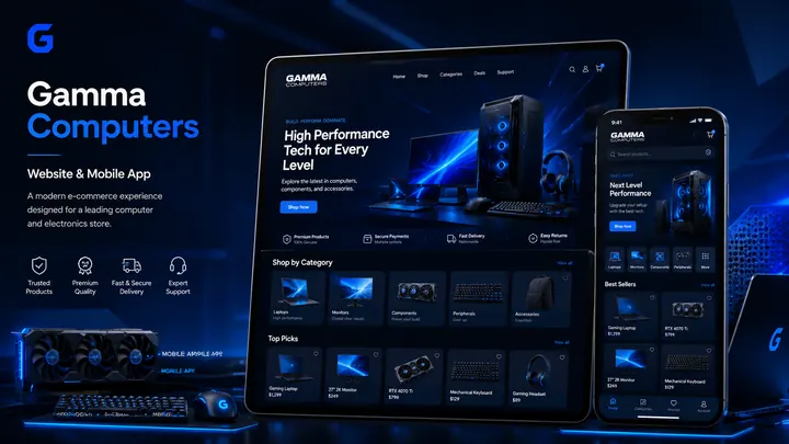 Gamma Computers — Website & Mobile App by SiteCoders
