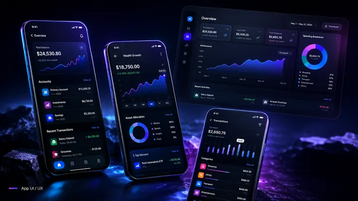 Fintech Analytics App — Mobile App Concept by SiteCoders